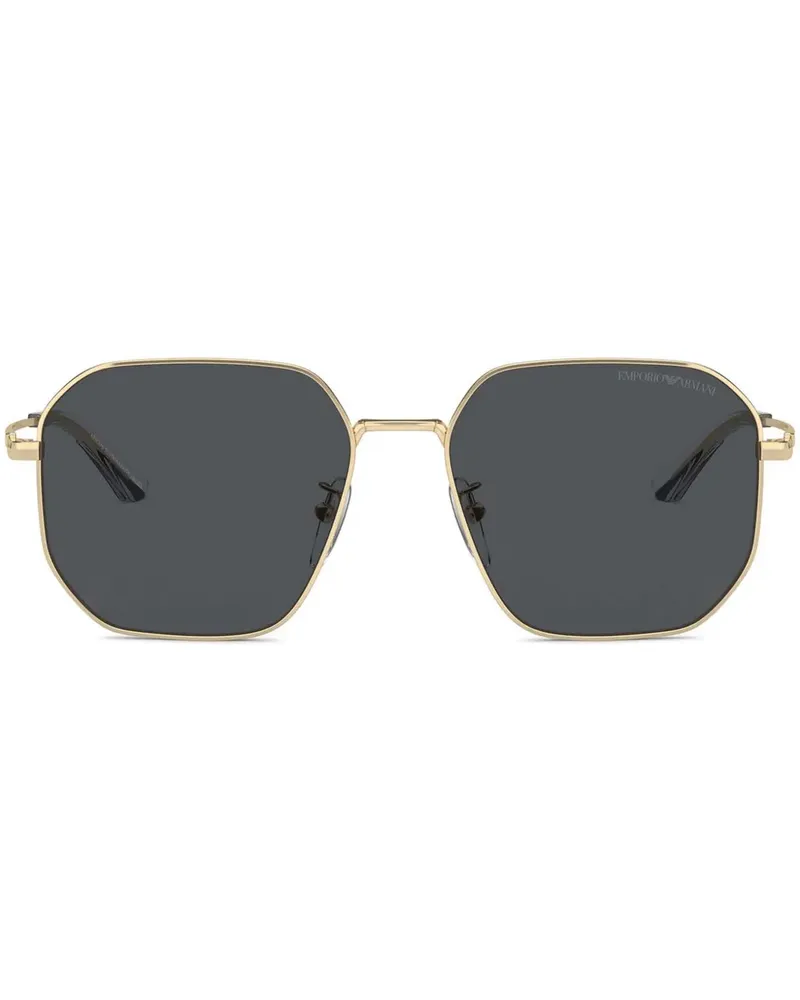 Emporio Armani Sonnenbrille mit geometrischem Gestell - Gold Gold