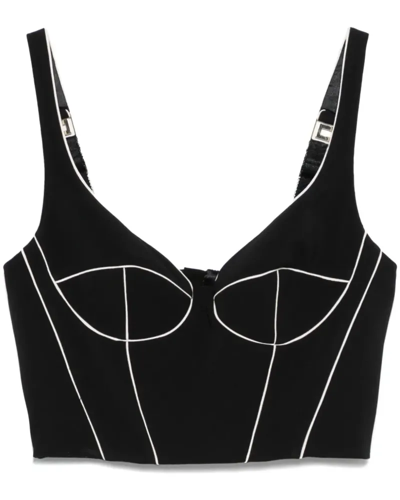 Elisabetta Franchi Corsage mit Kontrastdetails - Schwarz Schwarz