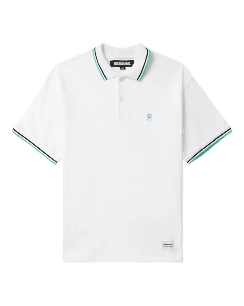 Neighborhood Poloshirt mit Kontrastdetail - Weiß Weiß