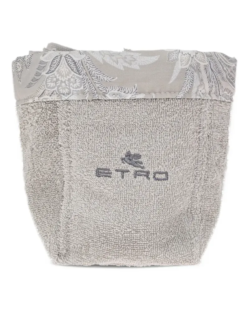 Etro Paisley-trim cotton basket and towels set (set of four) - Grau Grau