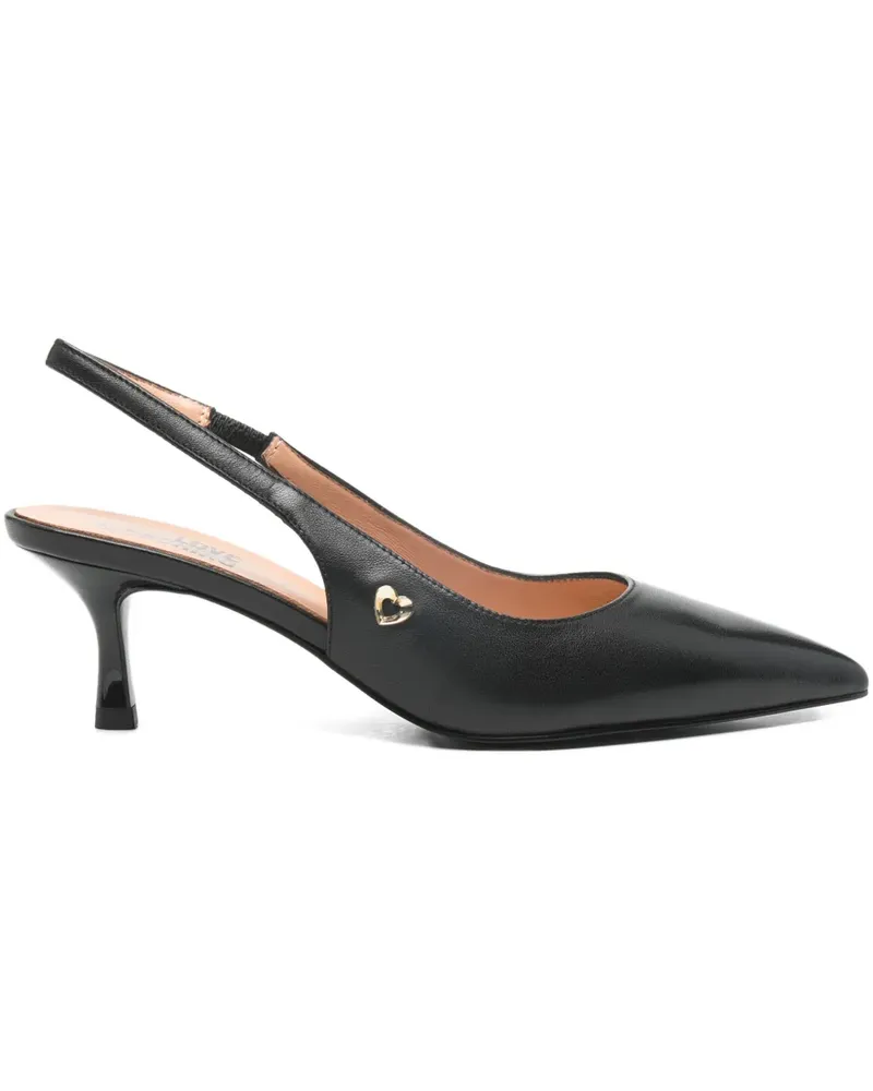 Moschino heart-appliqué slingback pumps - Schwarz Schwarz