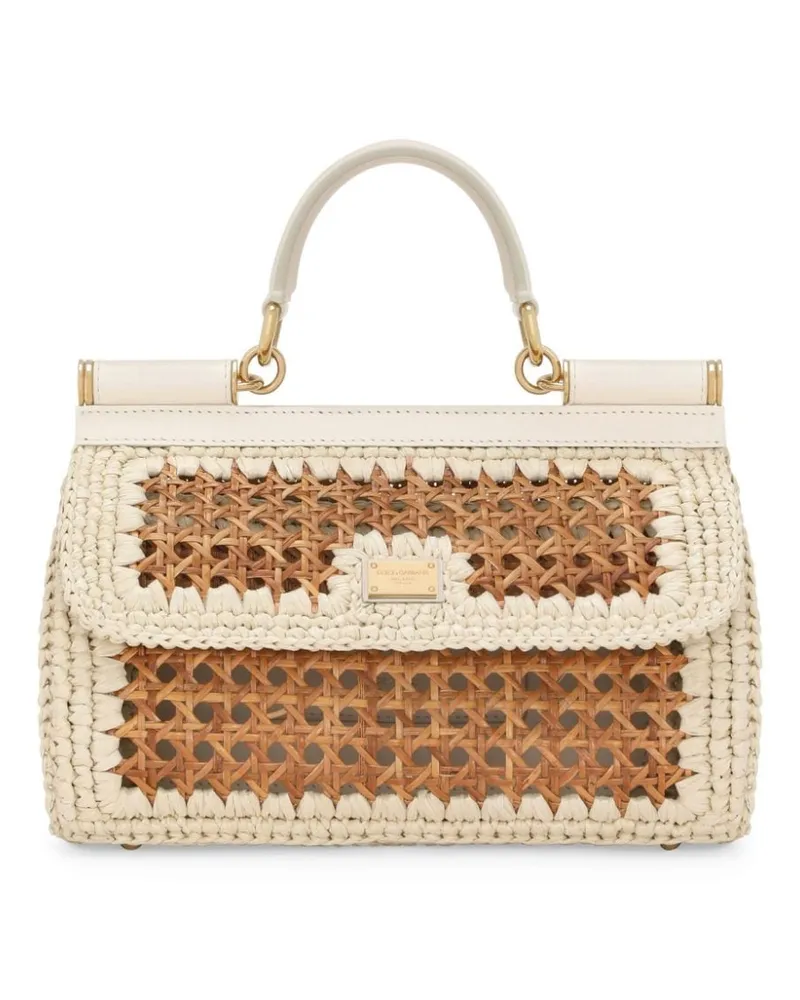 Dolce & Gabbana Sicily Tasche aus Baumwollgemisch - Nude Nude