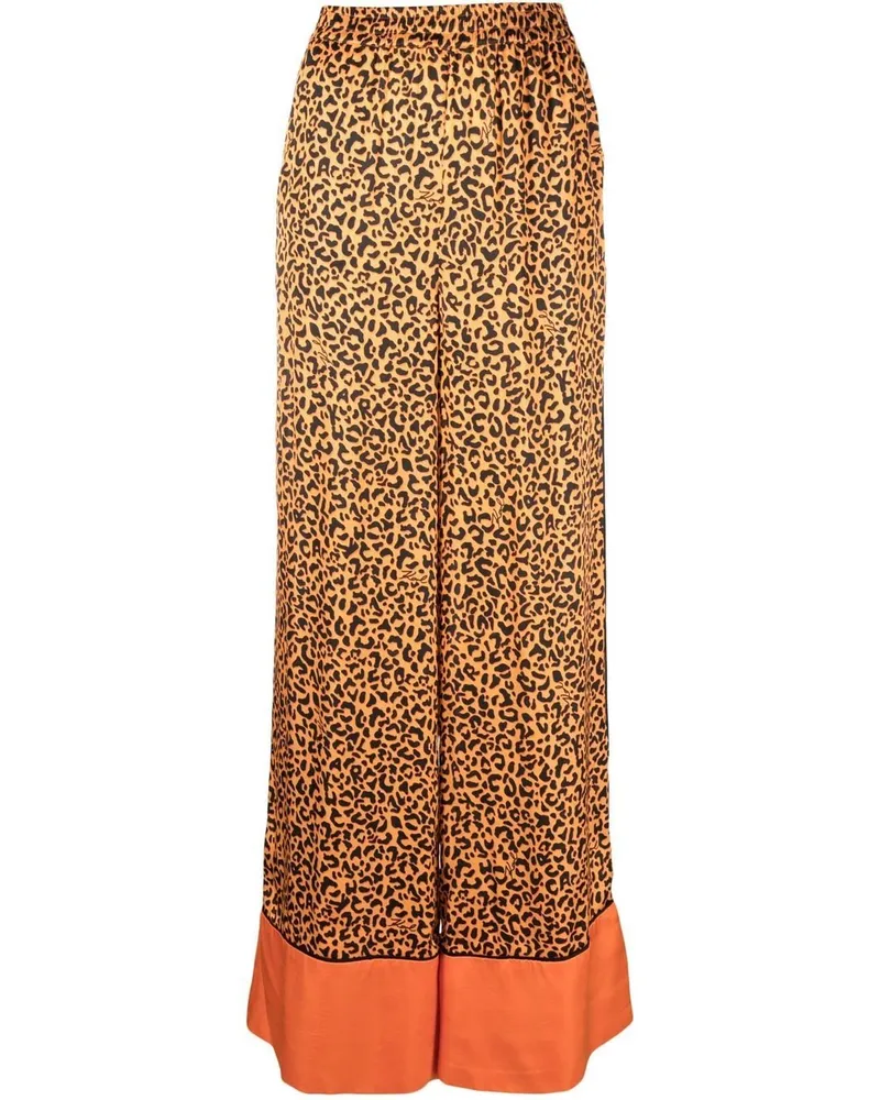 Karl Lagerfeld Weite Hose mit Leoparden-Print - Orange Orange
