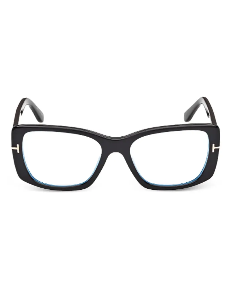 Tom Ford T-motif rectangle-frame glasses - Schwarz Schwarz