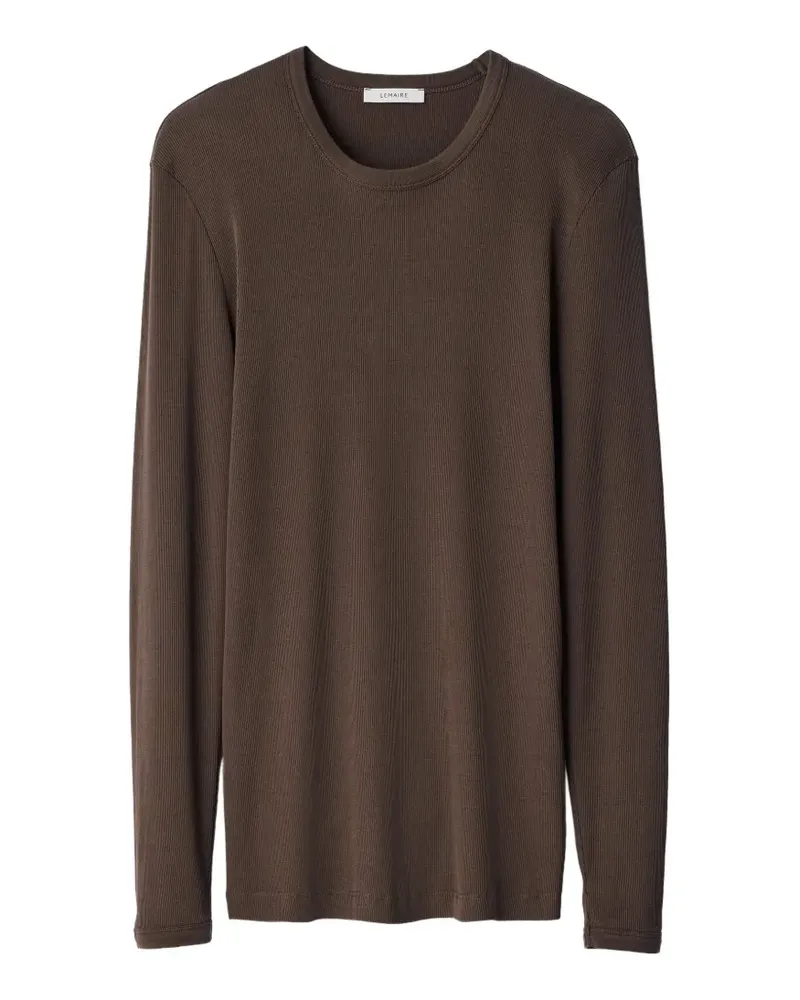 Christophe Lemaire Geripptes Langarmshirt - Braun Braun
