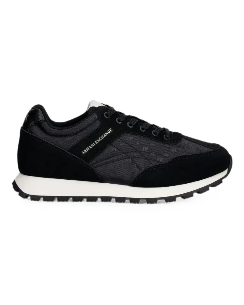 Armani Exchange Sneakers mit Monogramm-Print - Schwarz Schwarz