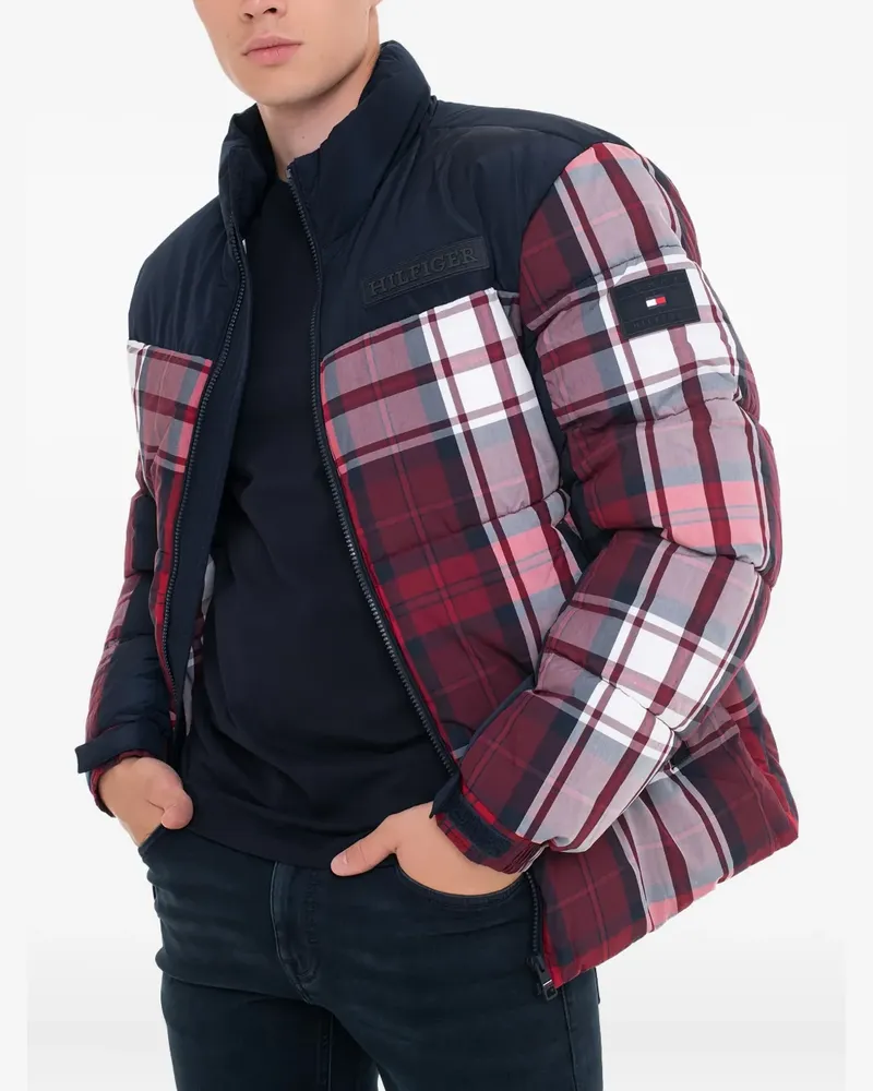 Tommy Hilfiger Wattierte Jacke mit Karomuster - Blau Blau