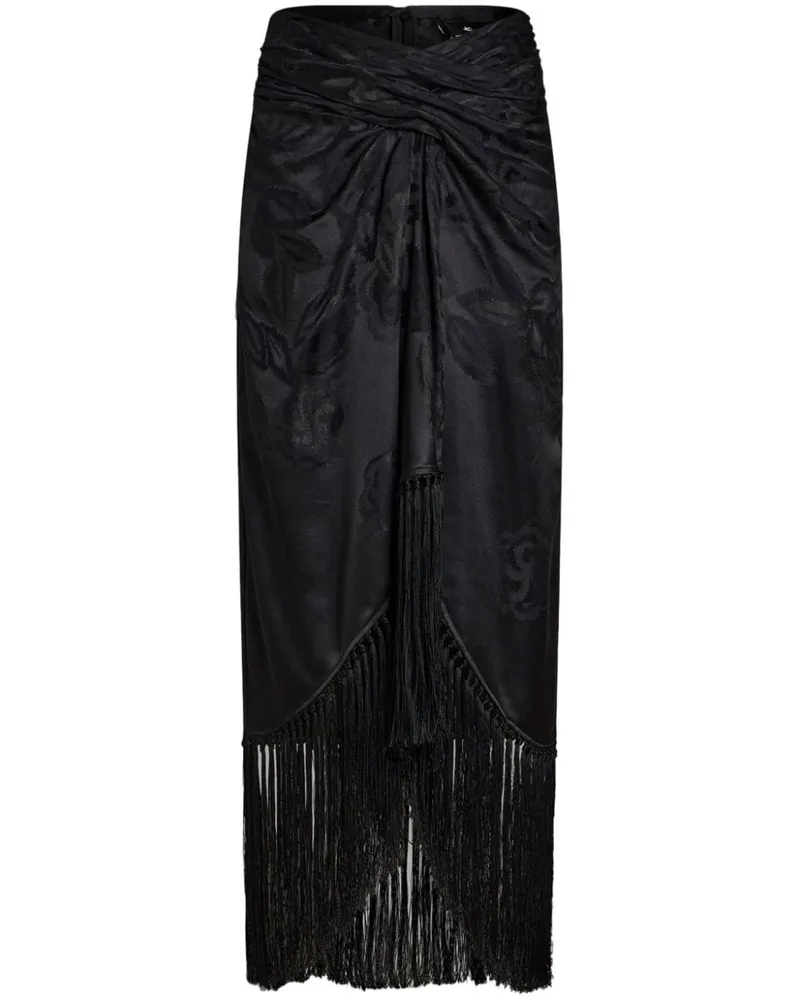Etro Jacquard-Maxirock mit Fransen - Schwarz Schwarz
