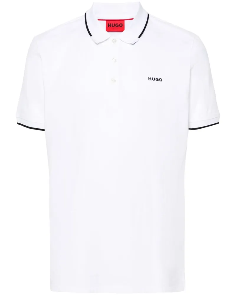 HUGO BOSS Poloshirt mit Logo-Applikation - Weiß Weiß