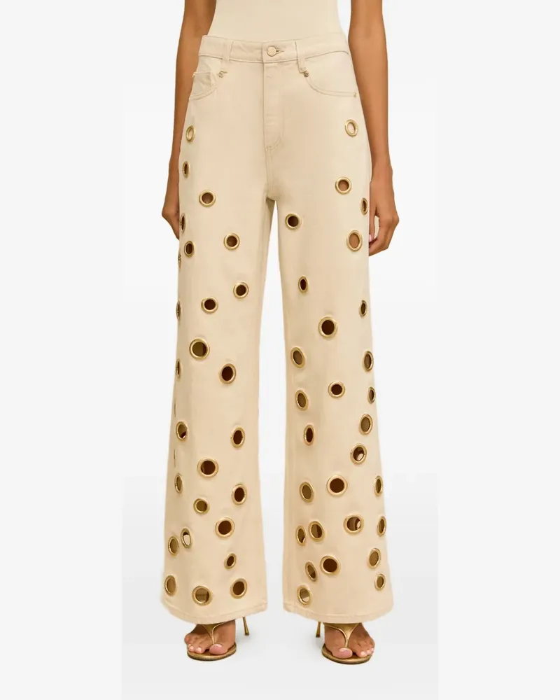 Cult Gaia Jaiden eyelet-embellished jeans - Nude Nude