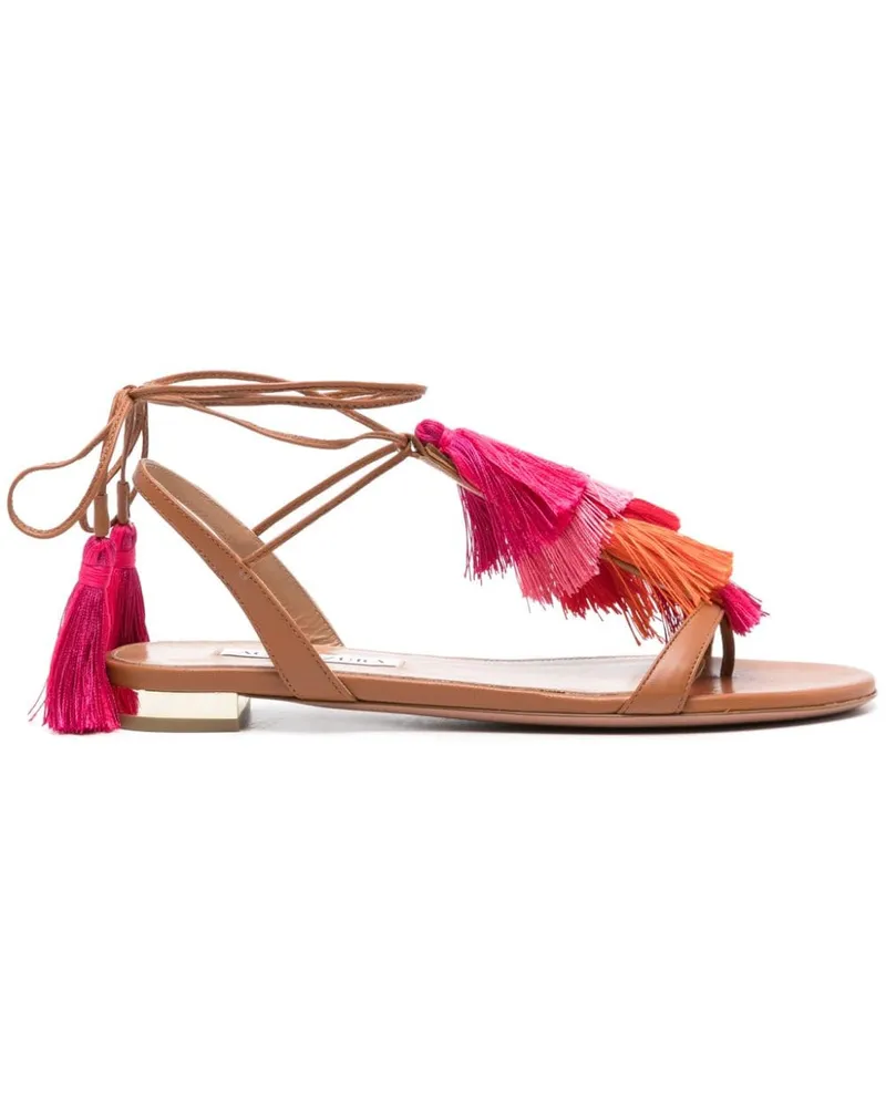 Aquazzura Capri Sandalen mit Quastendetail - Braun Braun