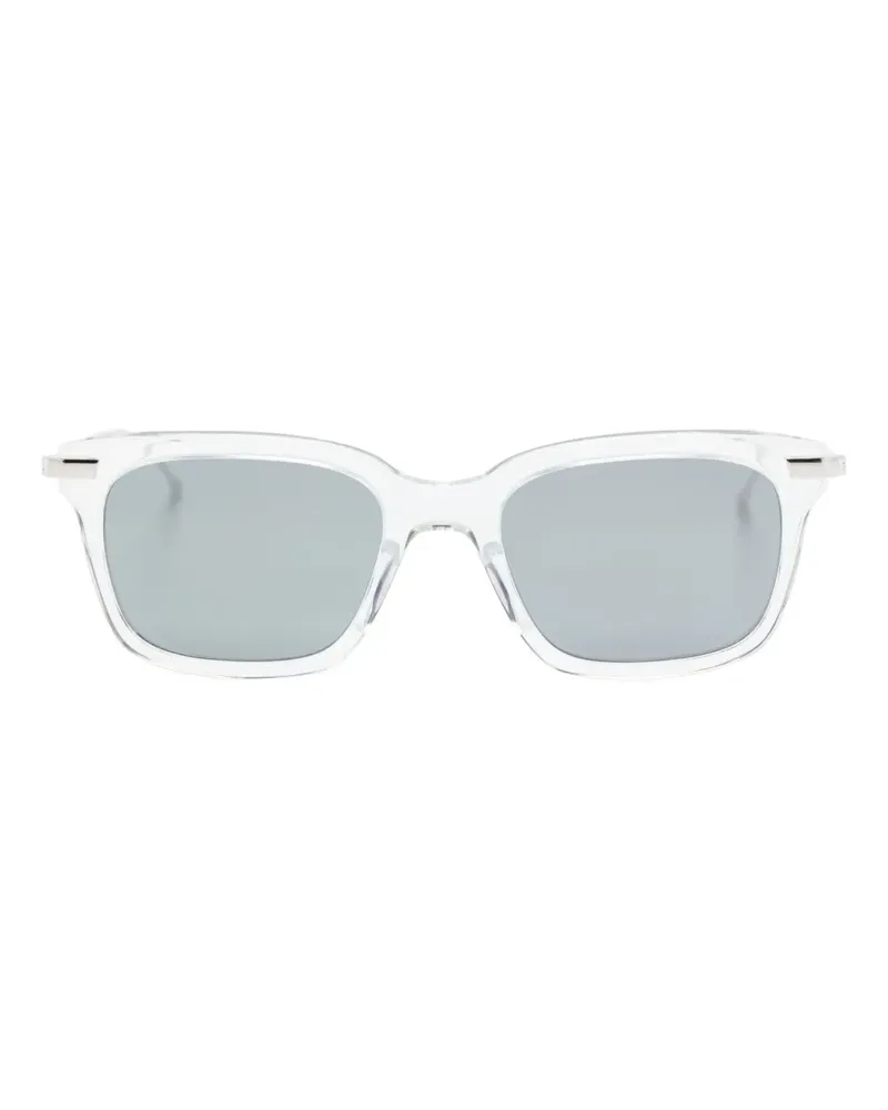 Thom Browne Sonnenbrille mit eckigem Gestell - Weiß Weiß