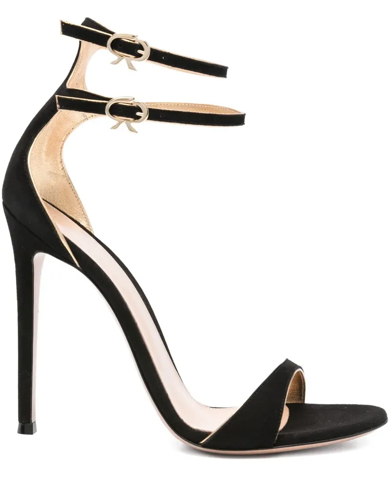 Gianvito Rossi Victorine Stiletto-Sandalen mit Doppelschnalle 115mm - Schwarz Schwarz