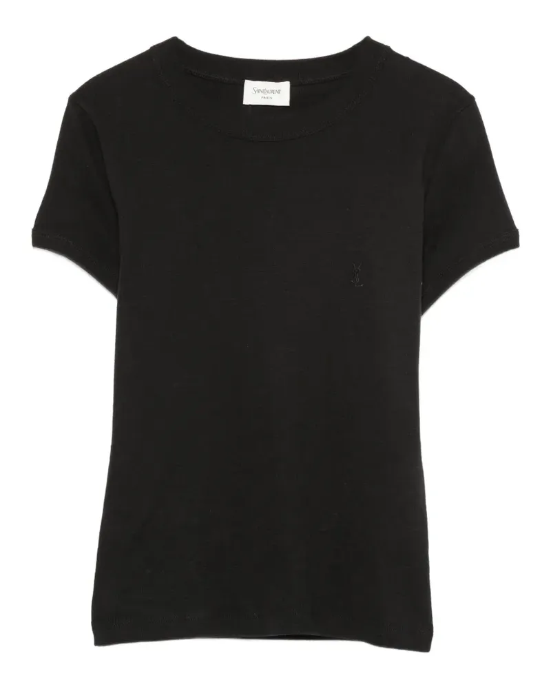 Saint Laurent T-Shirt mit Cassandre-Stickerei - Schwarz Schwarz