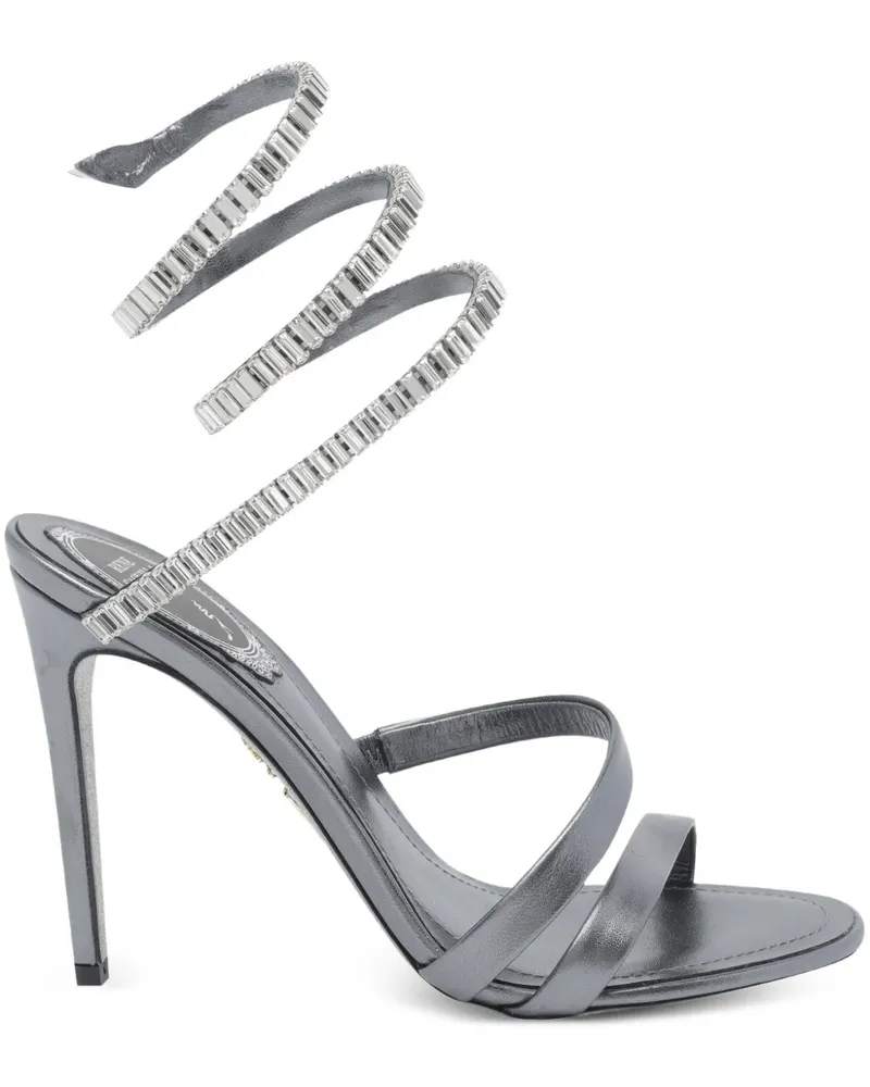 René Caovilla Sandalen mit Kristallen 105mm - Grau Grau