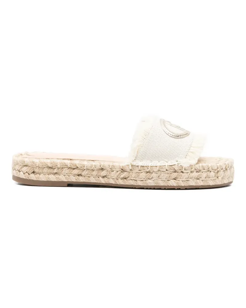 Liu Jo Paros logo-plaque frayed espadrilles - Nude Nude