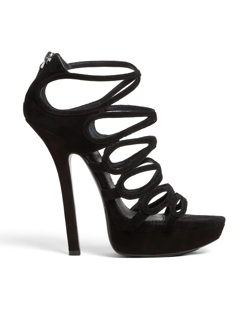 Dsquared2 Deanday Plateau-Sandalen aus Wildleder 110mm - Schwarz Schwarz