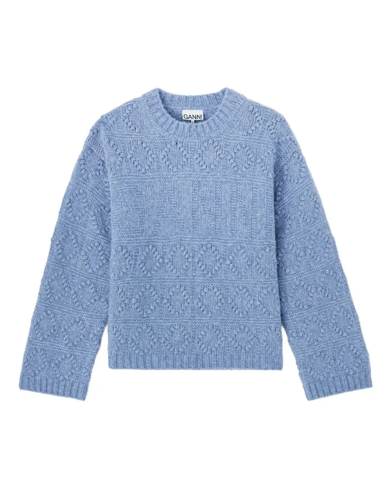 Ganni Texturierter Pullover - Blau Blau