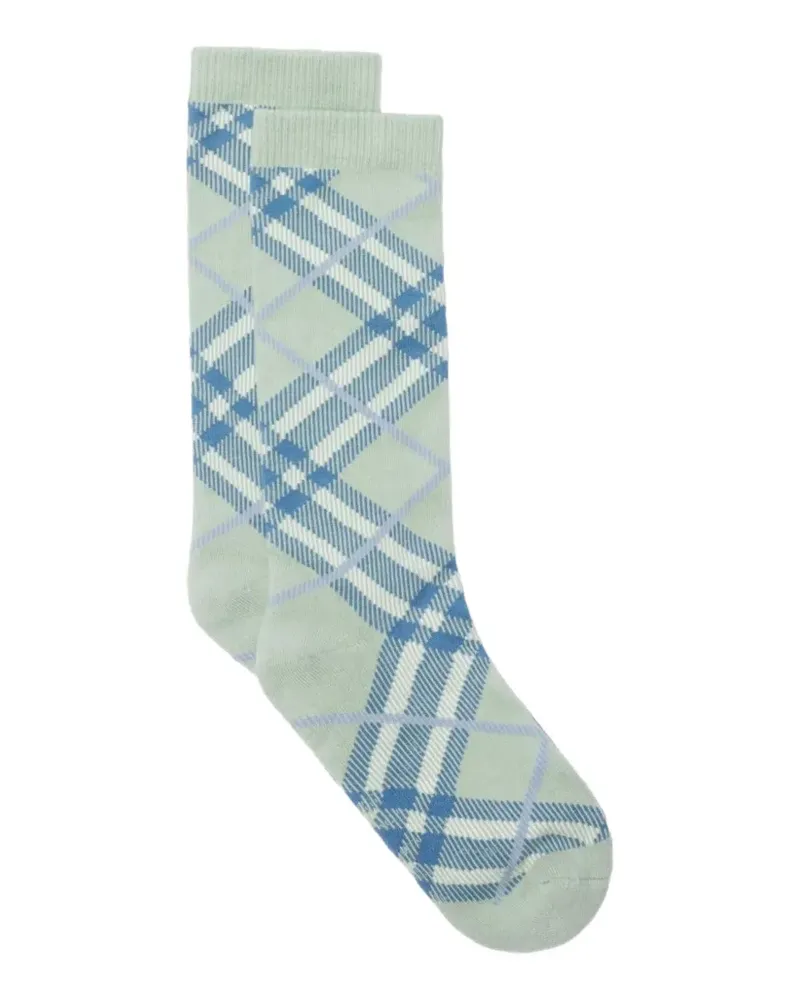 Burberry Socken mit Karomuster - Grün Grün