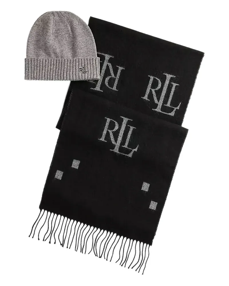 Ralph Lauren logo-print fringed scarf (set of two) - Grau Grau