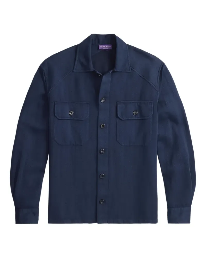 Ralph Lauren Stückgefärbtes Hemd mit Fischgrätenmuster - Blau Blau