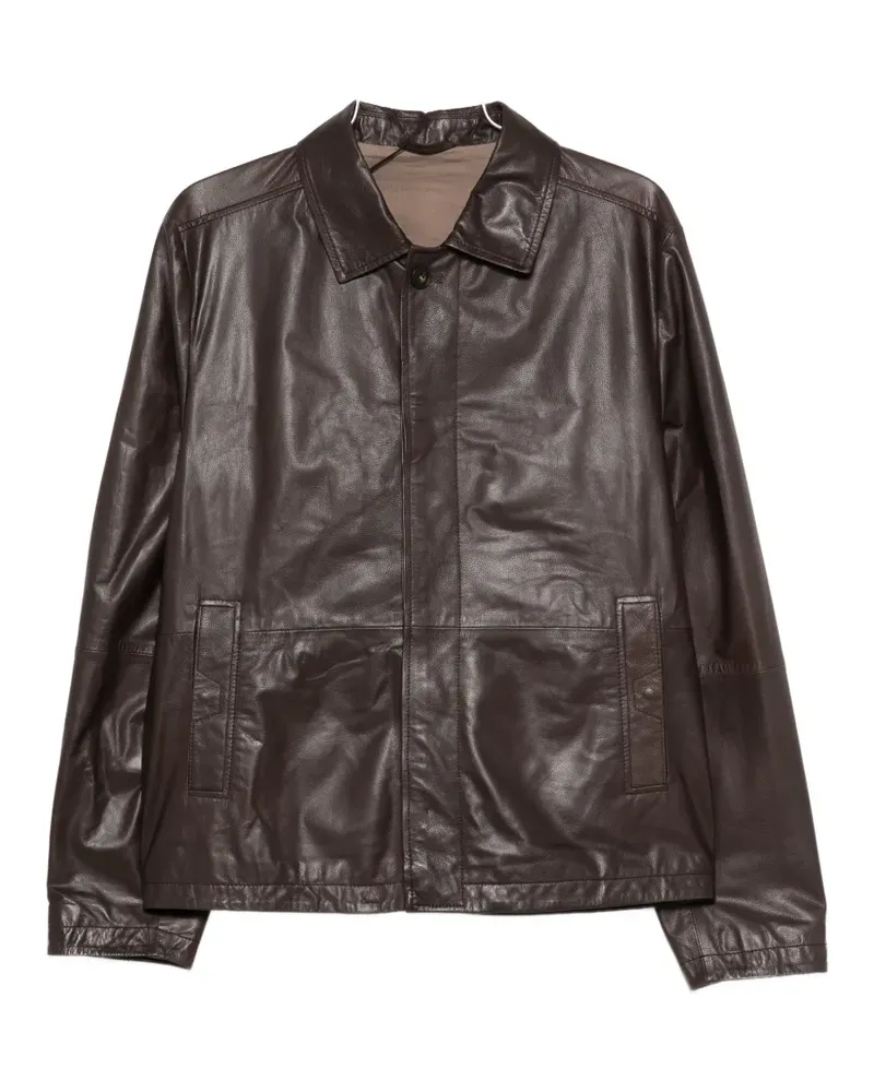 Corneliani pocket bovine-leather jacket - Braun Braun