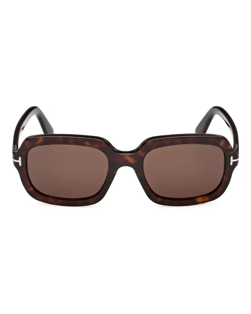 Tom Ford Sonnenbrille mit eckigem Gestell - Braun Braun