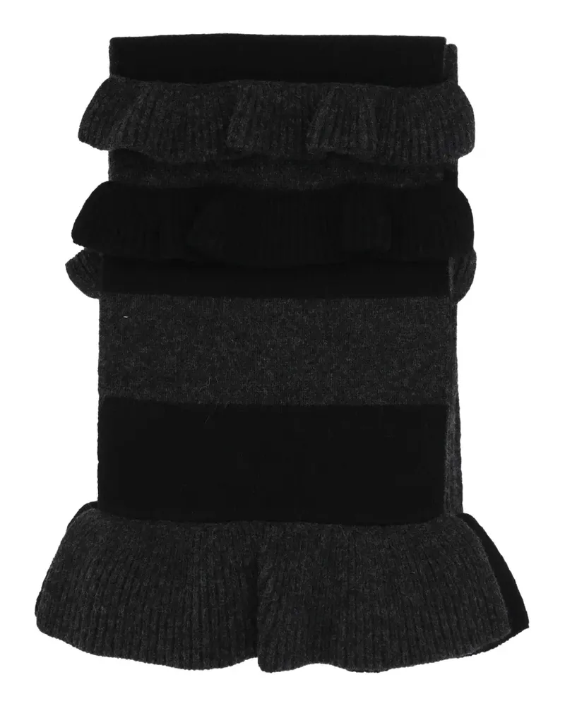 Simone Rocha ruffled logo scarf - Grau Grau