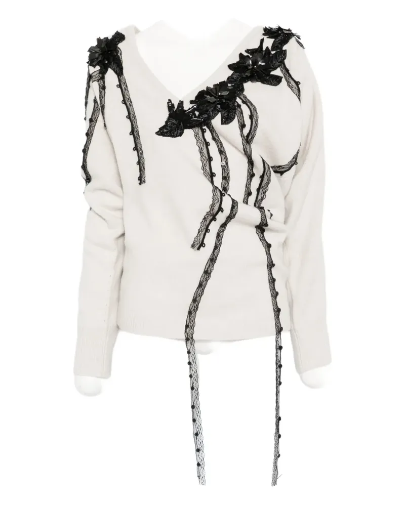 Antonio Marras asymmetric V-neck sweater - Nude Nude