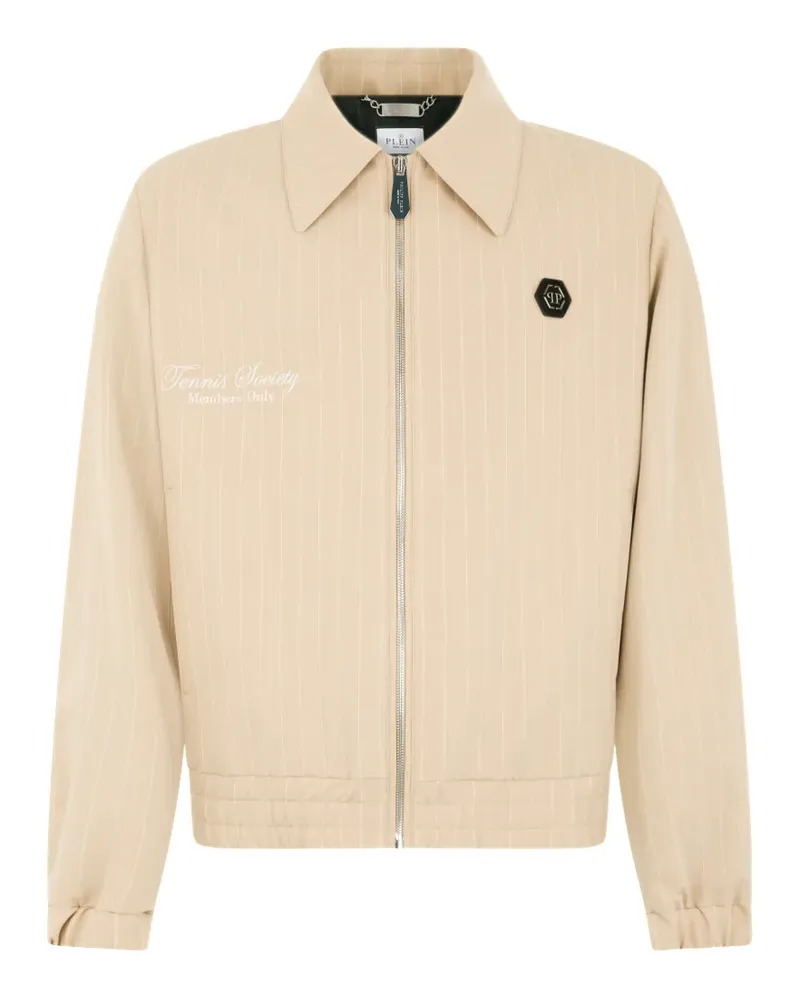 Philipp Plein pinstripe zip jacket - Nude Nude