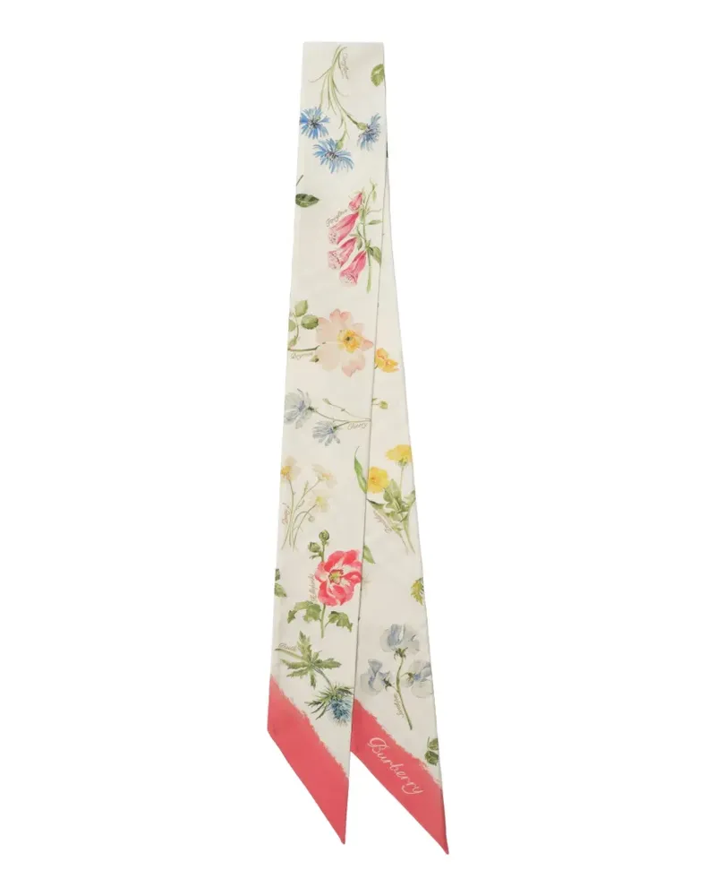 Burberry Skinny Blooms of Britain Seidenschal - Nude Nude