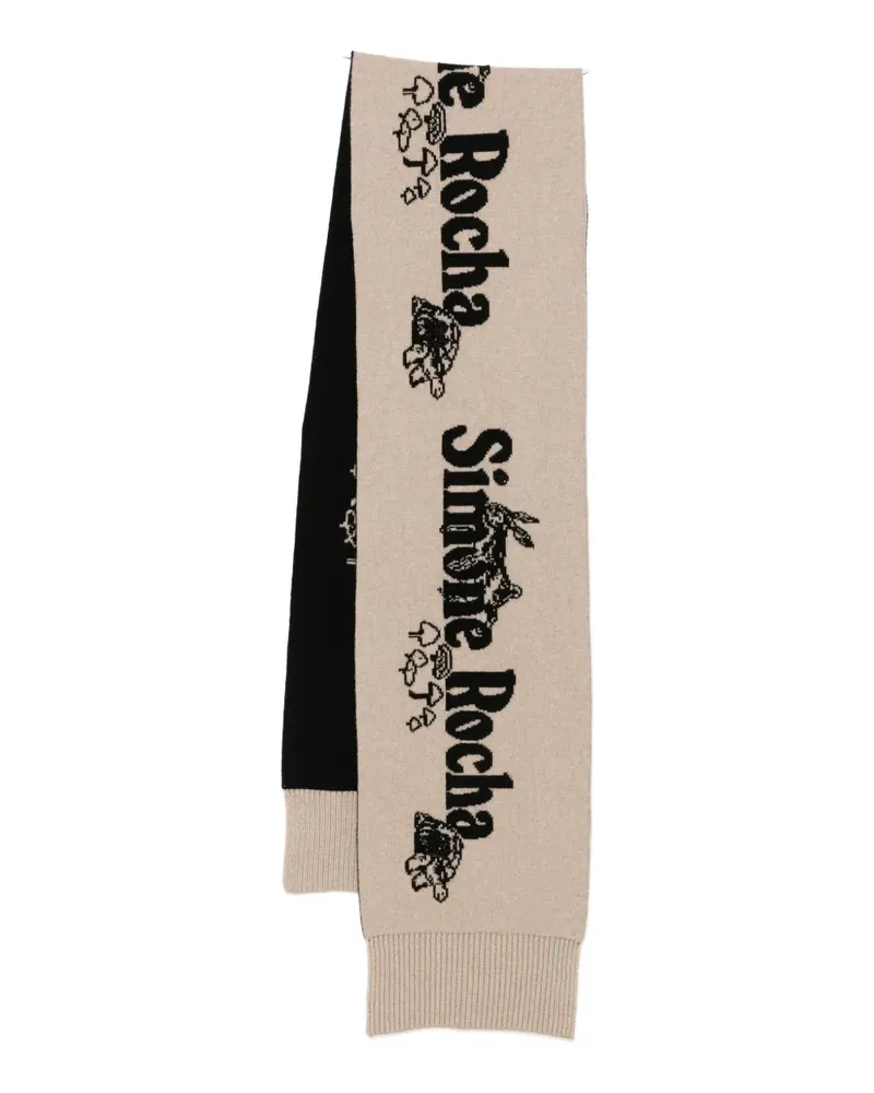 Simone Rocha Gestrickter Schal mit grafischem Print - Nude Nude