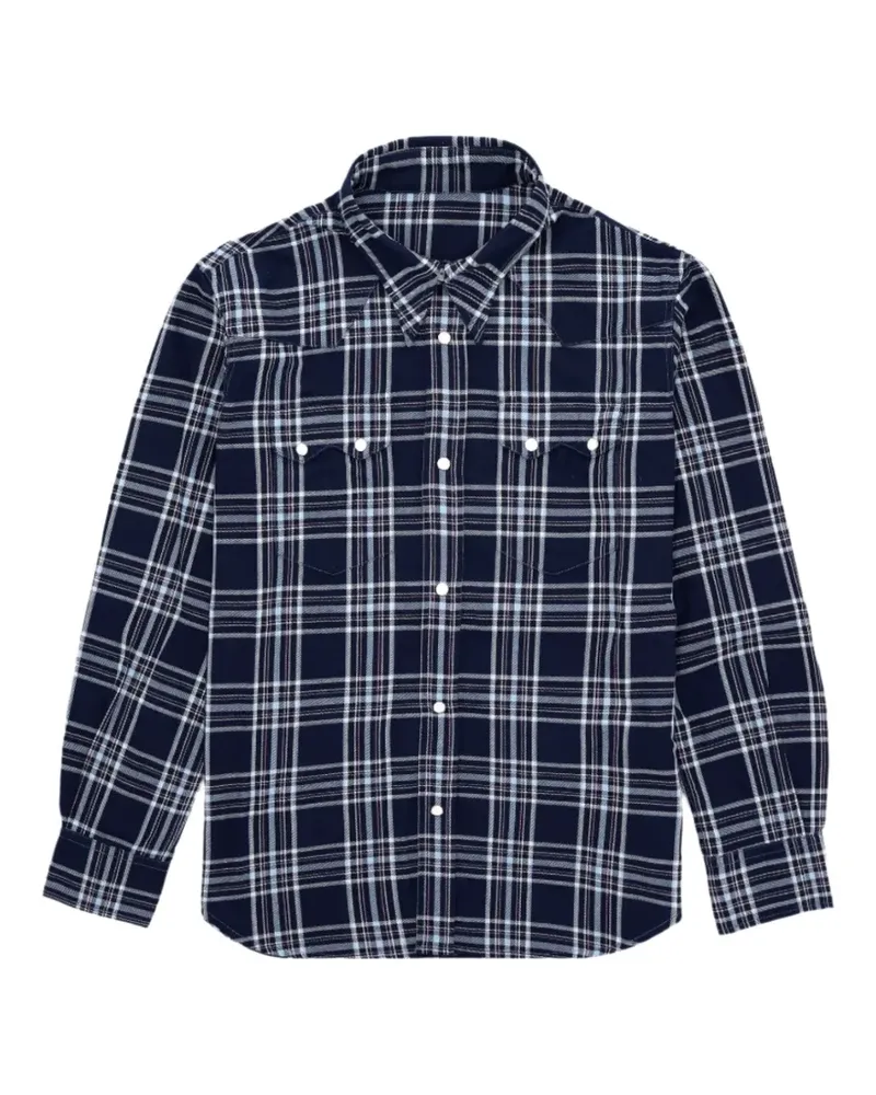 Fortela check flap-pocket shirt - Blau Blau