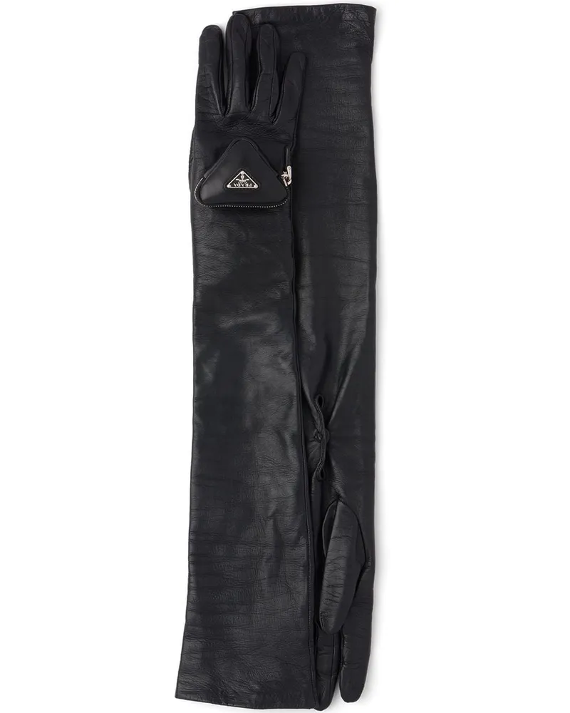 Prada Lange Handschuhe mit Tasche - Schwarz Schwarz