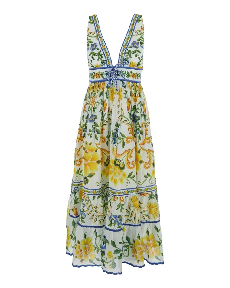 FARM Rio Emily Floral Tapestry maxi dress - Weiß Weiß