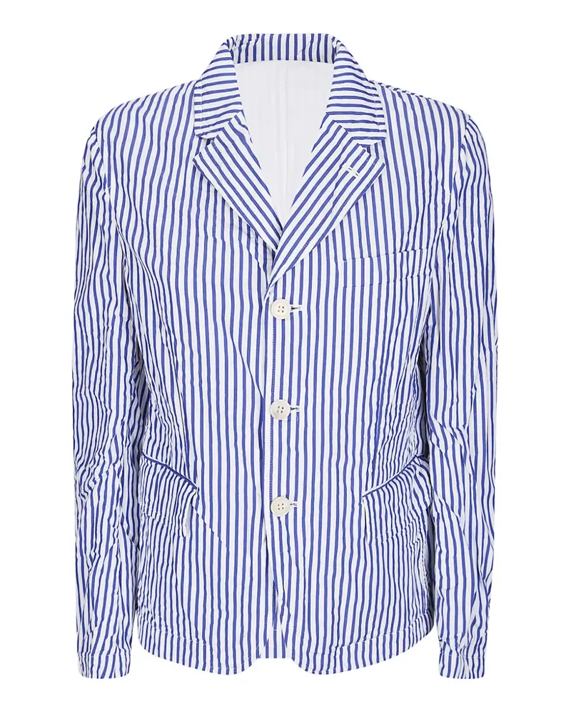 Comme des Garçons Gestreiftes Sakko - Weiß Weiß