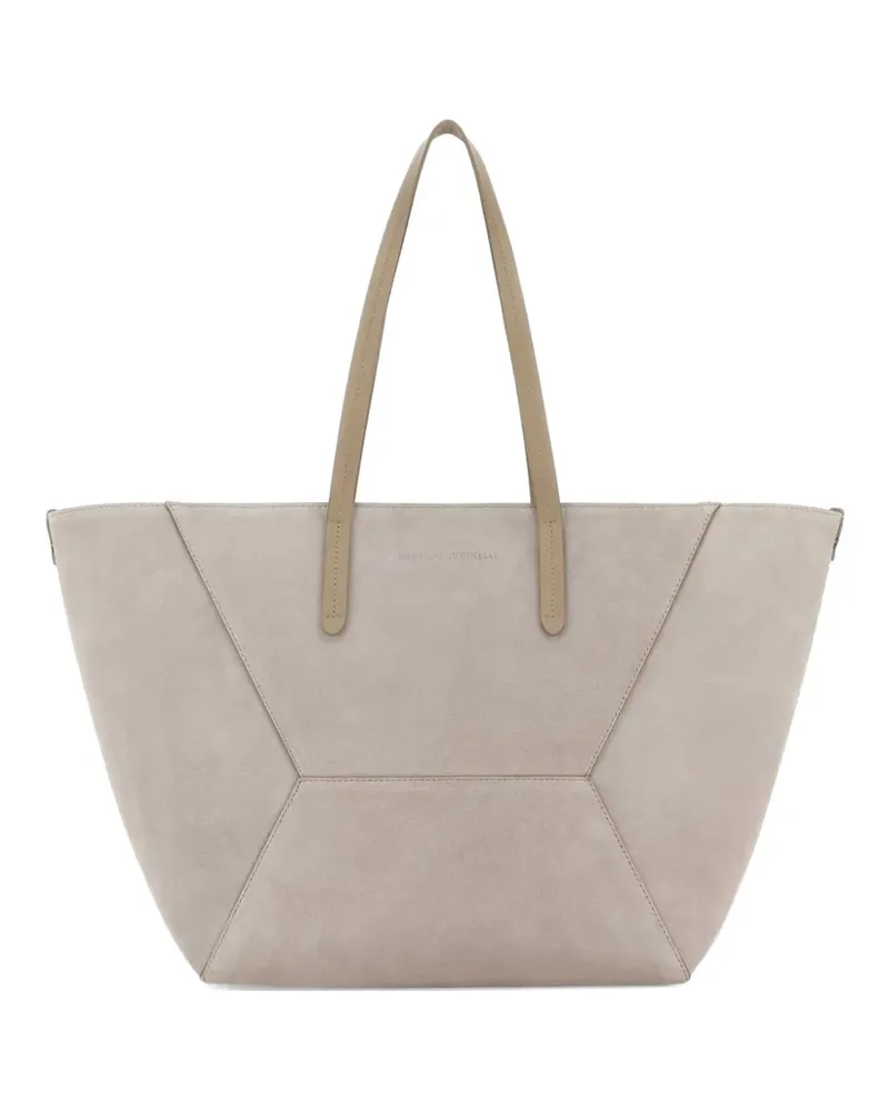 Brunello Cucinelli panelling shopper bag - Nude Nude