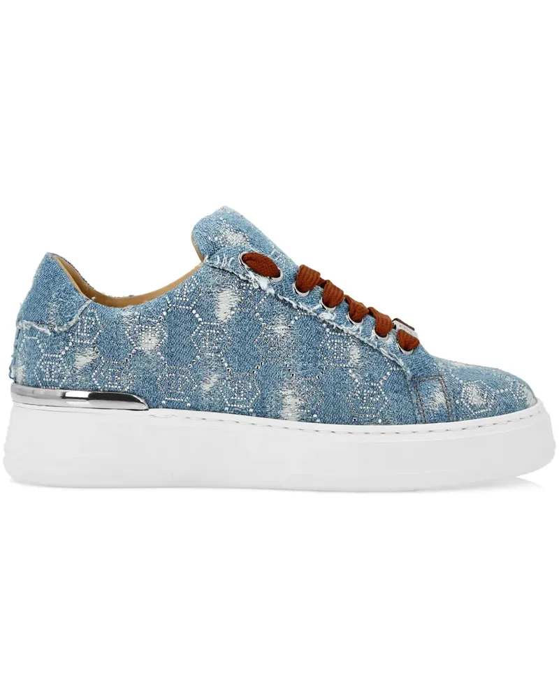 Philipp Plein Monogram Strass Sneakers - Blau Blau