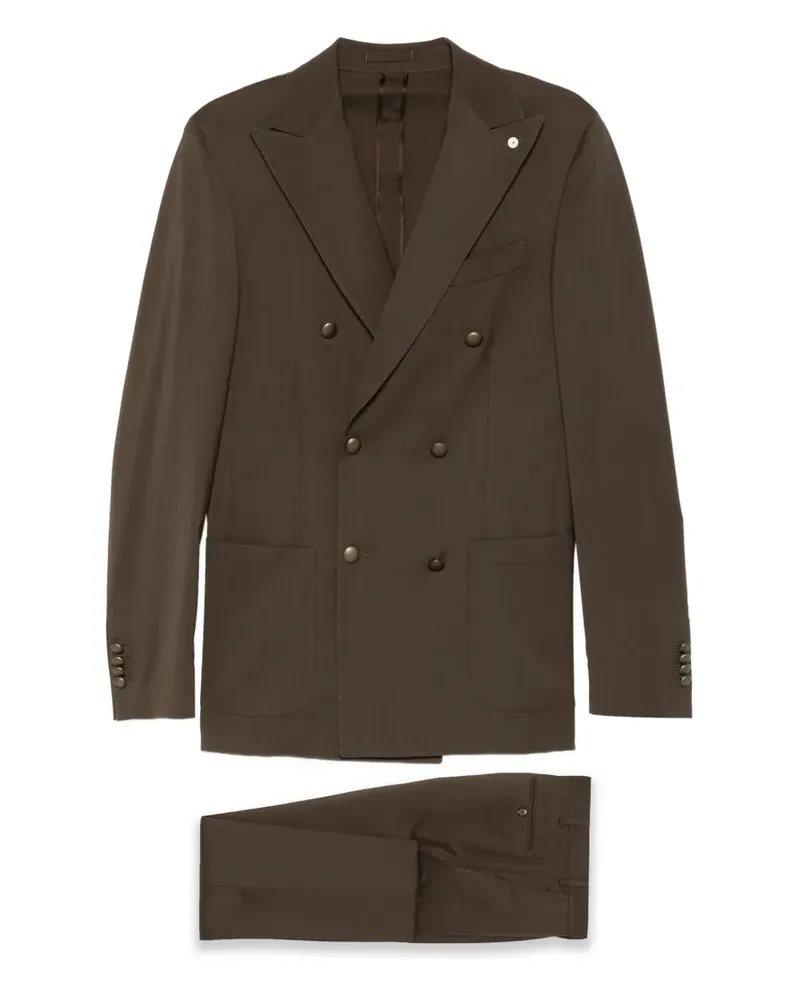 Luigi Bianchi Mantova Doppelreihiger Anzug - Grün Grün