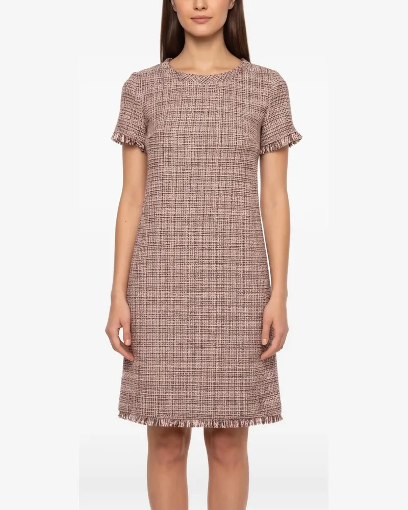 Max Mara Kurzärmeliges Tweed-Kleid - Rosa Rosa