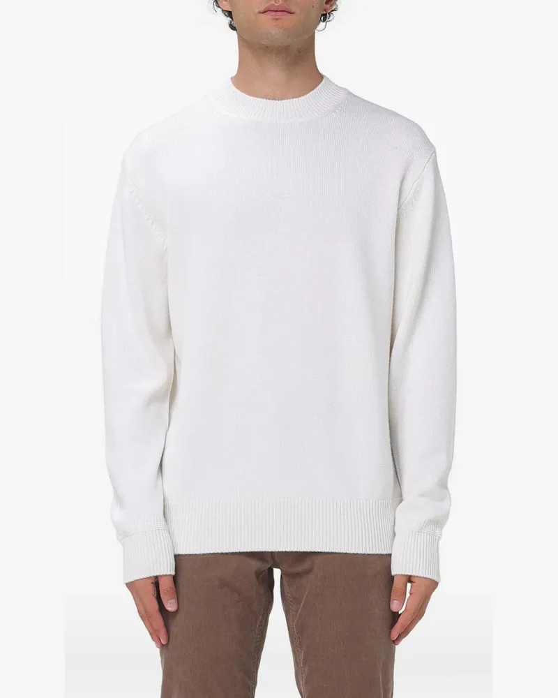 Paolo Pecora Milano Gerippter Strickpullover - Weiß Weiß
