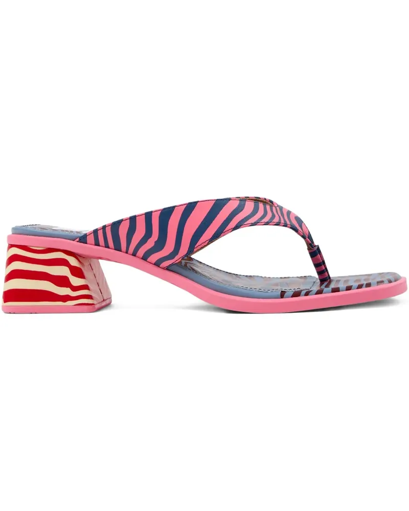 Camper Gestreifte Kora Sandalen - Rosa Rosa