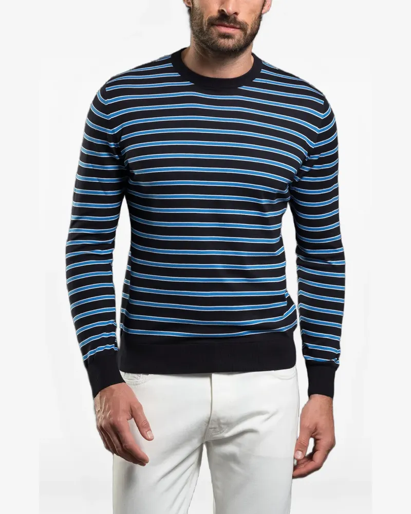 MOORER Orvieto striped sweater - Blau Blau