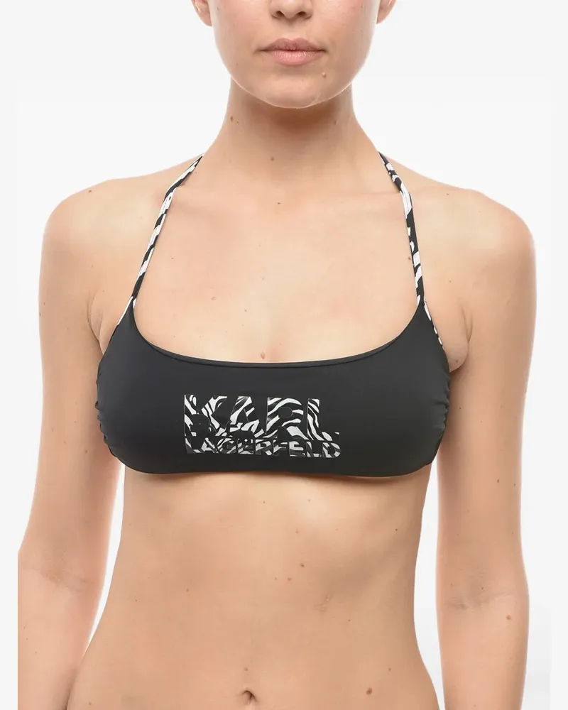Karl Lagerfeld Bikini mit Logo-Print - Schwarz Schwarz