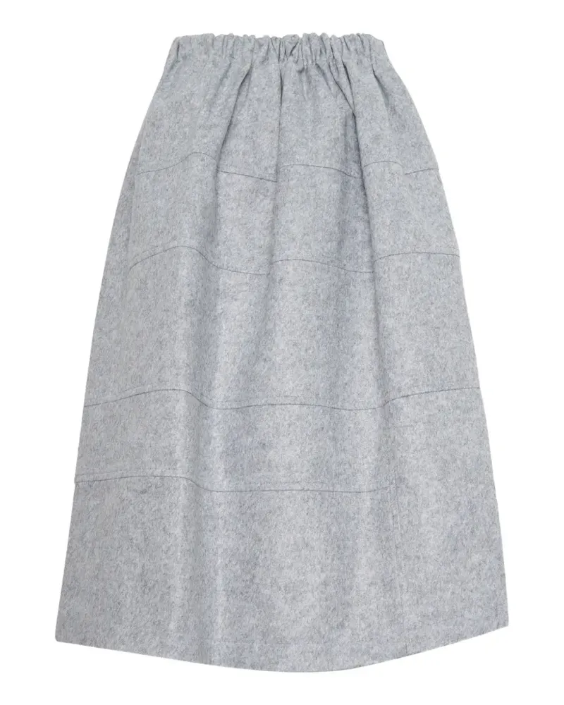 TAO A-Linien-Midirock aus Cord im Patchwork-Look - Nude Nude