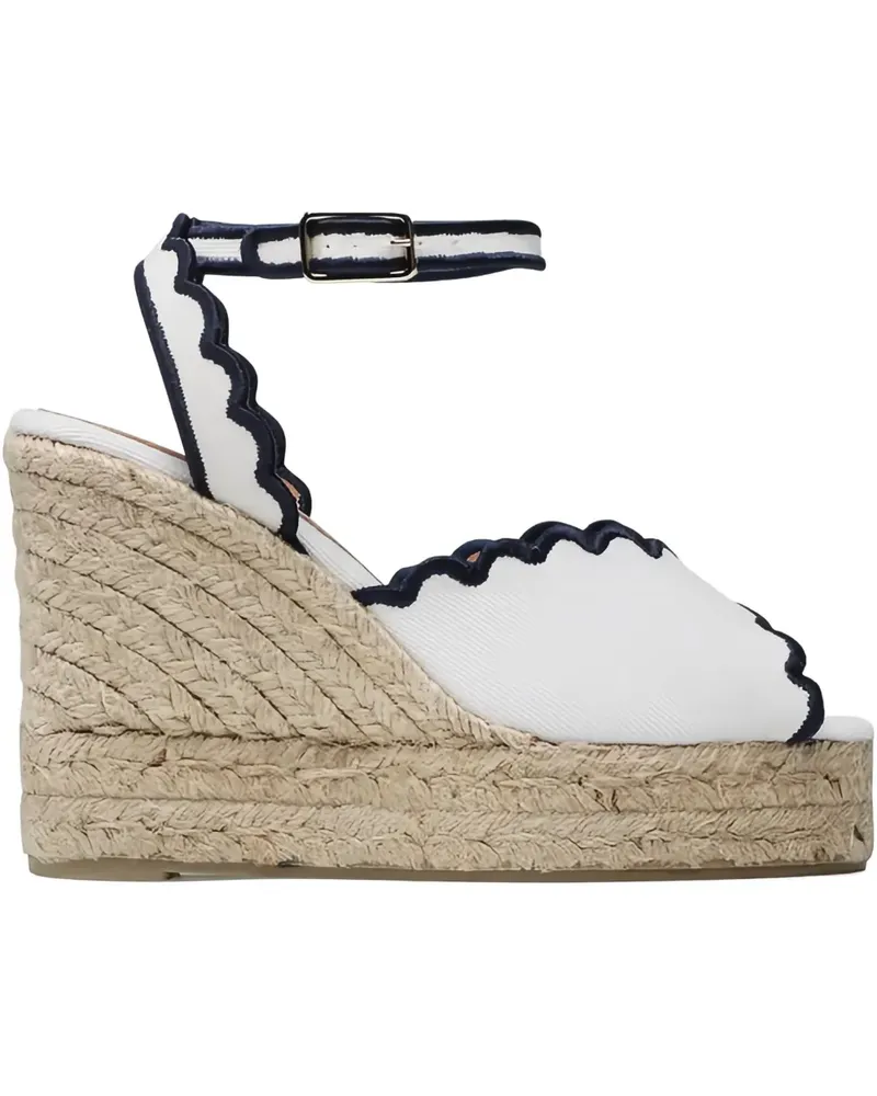 Castañer Wedge-Espadrilles mit Wellensaum 110mm - Weiß Weiß
