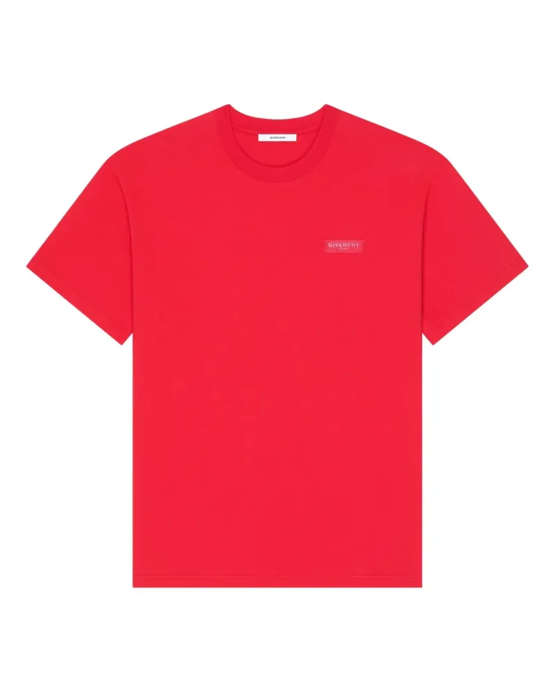 Givenchy Gestreiftes T-Shirt mit  Paris-Ripsband - Rot Rot