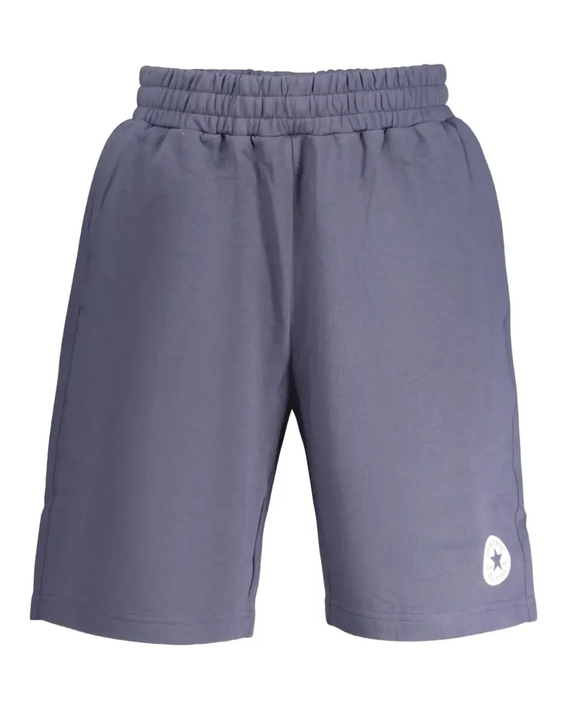 Converse logo-patch cotton shorts - Blau Blau