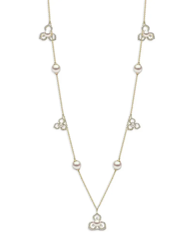 YOKO London Akoya Pearl Diamond Necklace - Gold Gold