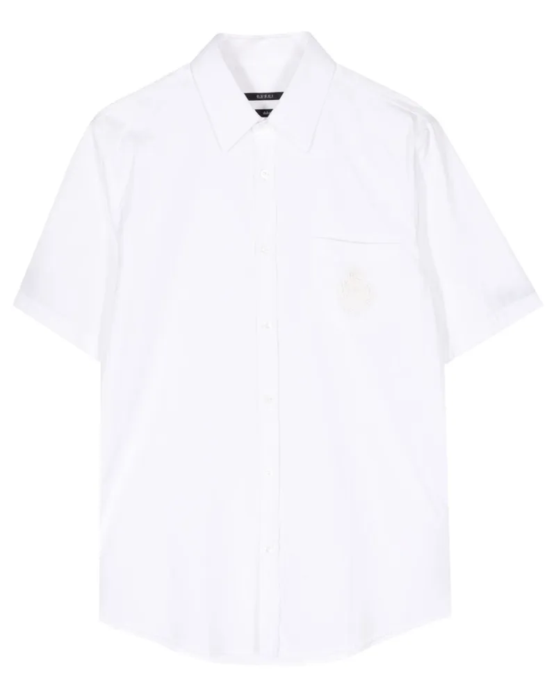 Gucci Kurzärmeliges Hemd mit Logo-Stickerei - Weiß Weiß